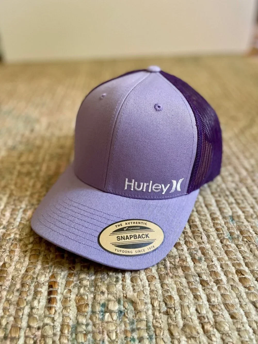 Hurley The Authentic Snapback Yupoong Purple Trucker Hat Unisex New with Tag